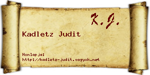 Kadletz Judit névjegykártya